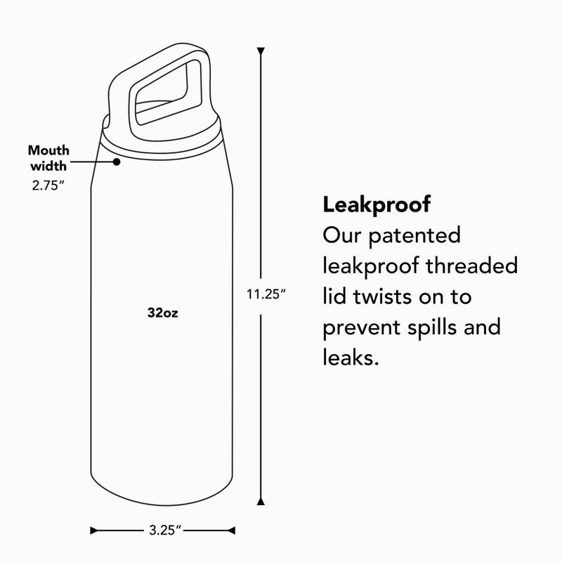 MiiR Wide Mouth Water Bottle - 32oz Insulated Water Bottle in Stainless Steel with Double Wall Vacuum Insulation, Leakproof Design, Keeps Drinks Hot or Cold - Image 3